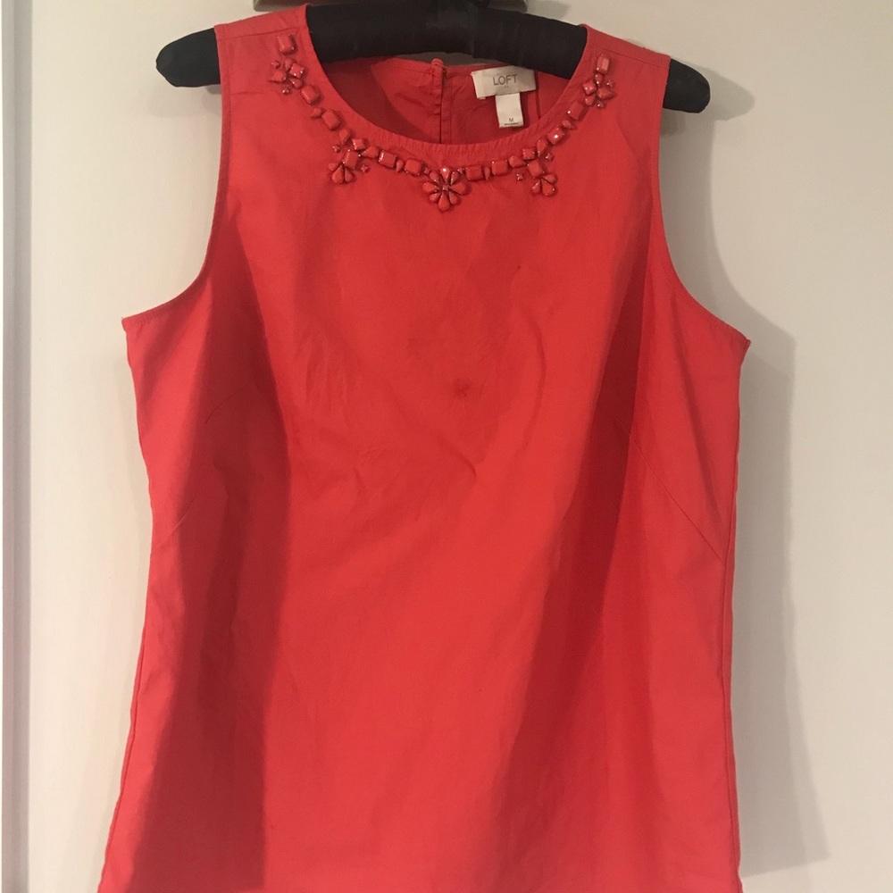 Loft orange-red jeweled tank
